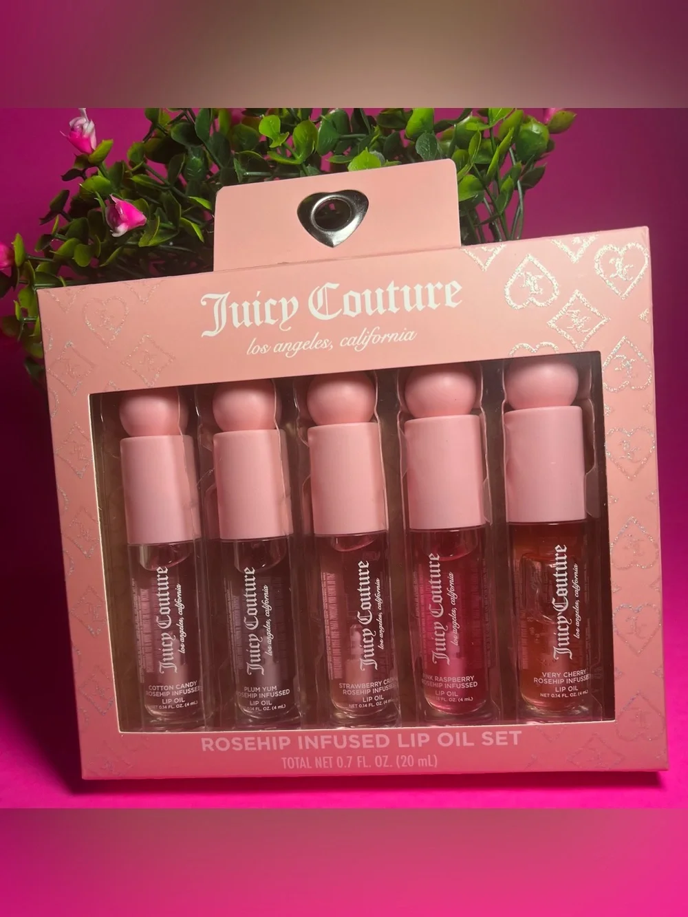 Juicy Couture Pink Rosehip-Infused Lip Oil Set - Five Pink Shades